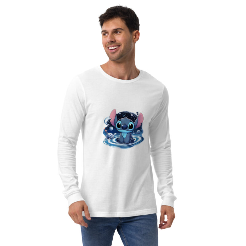unisex long sleeve tee white front planetas stitch