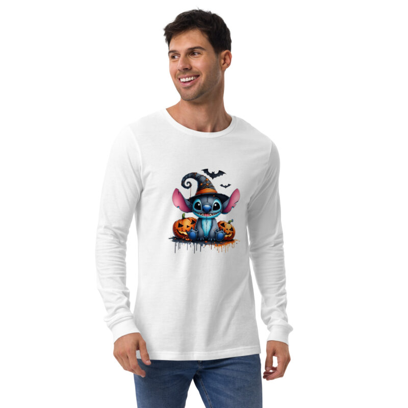 unisex long sleeve tee white front halloween stitch