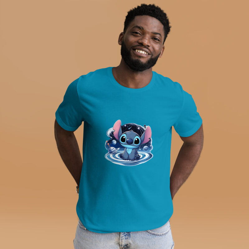 unisex staple t shirt aqua front 2 planetas stitch