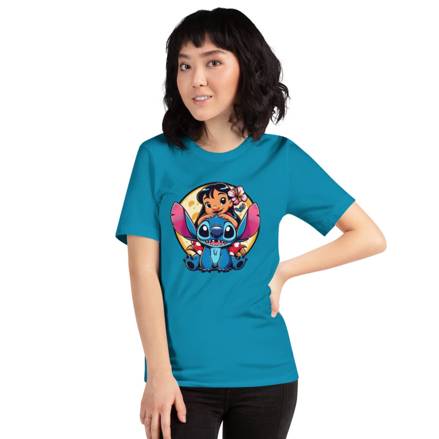 unisex staple t shirt aqua front hawai lilo y stitch