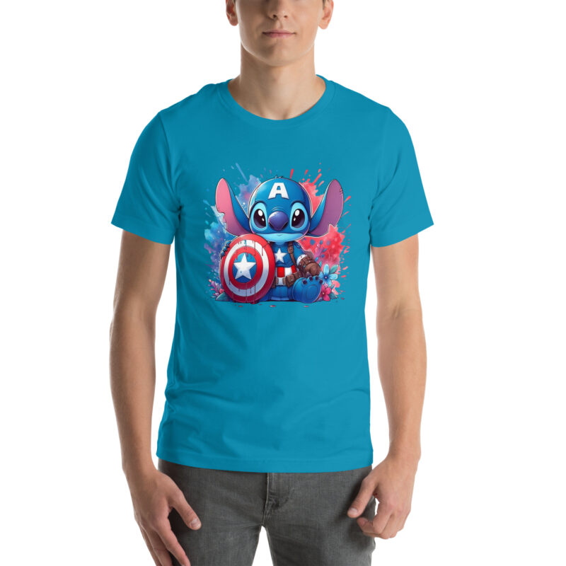unisex staple t shirt aqua front capitan stitch