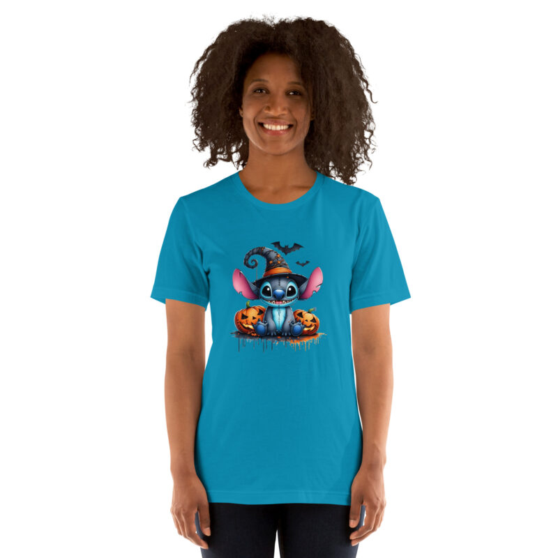 unisex staple t shirt aqua front stitch halloween