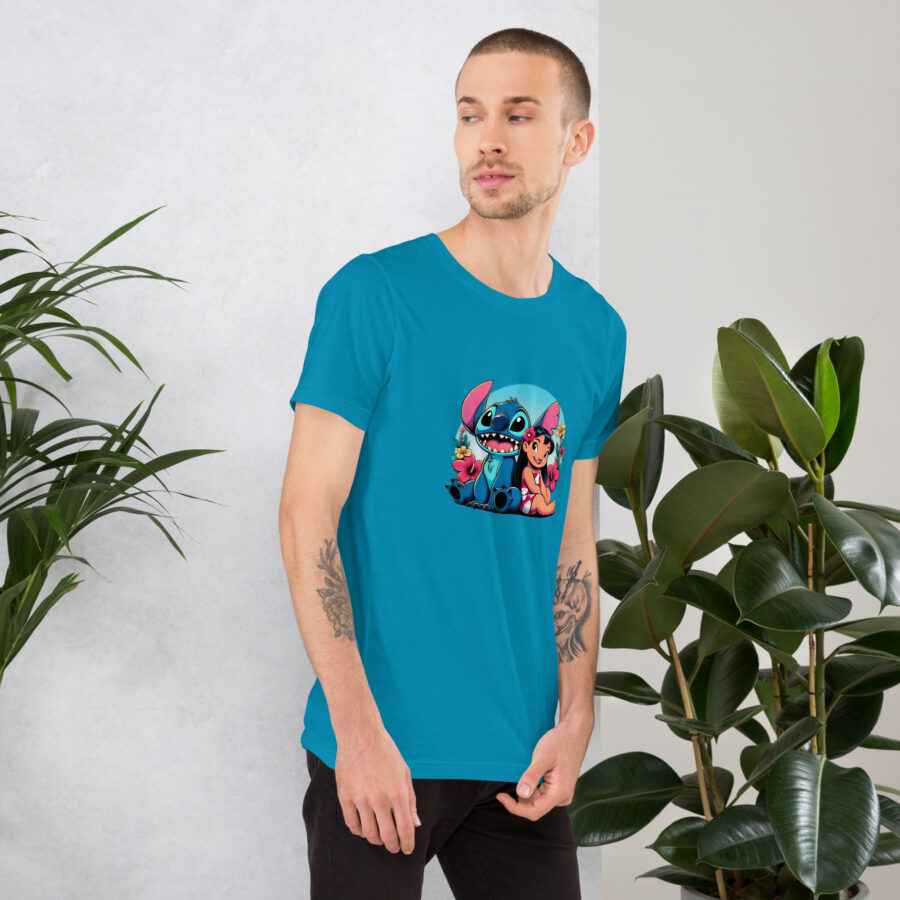unisex staple t shirt aqua right lilo & stitch Hawai