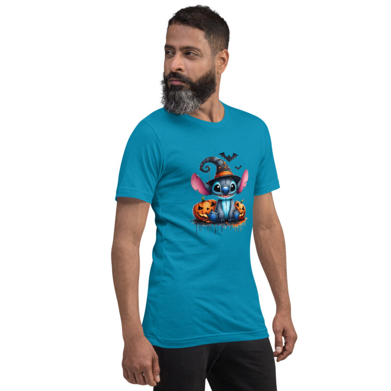 unisex staple t shirt aqua right front stitch halloween