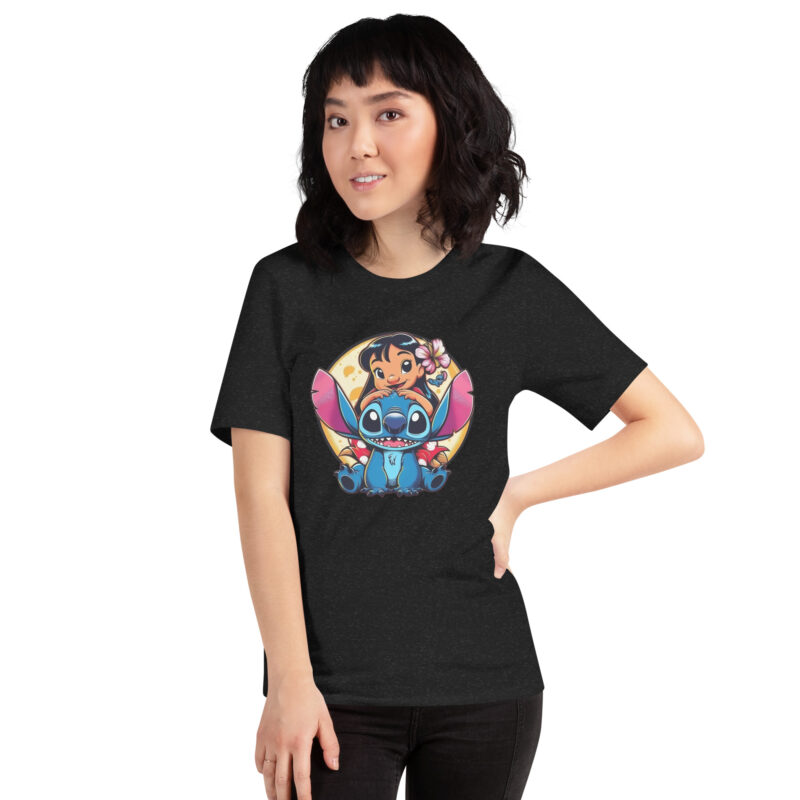 unisex staple t shirt black heather front hawai lilo y stitch