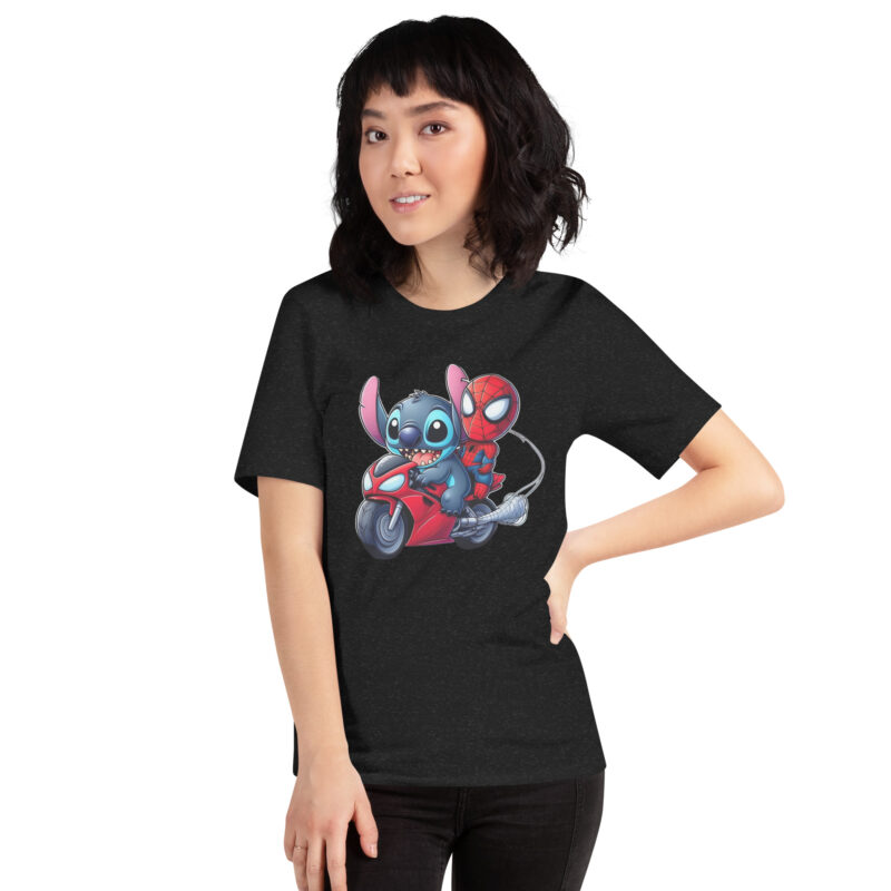 unisex staple t shirt black heather front stitch y spiderman