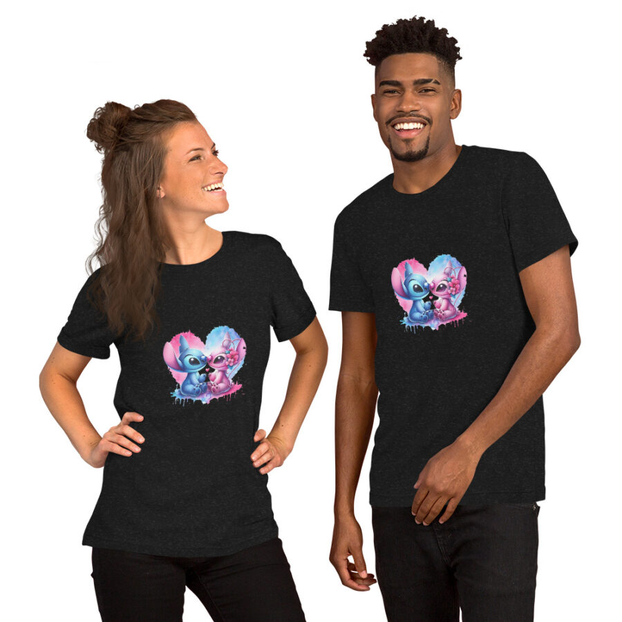 unisex staple t shirt black heather front stich and angela
