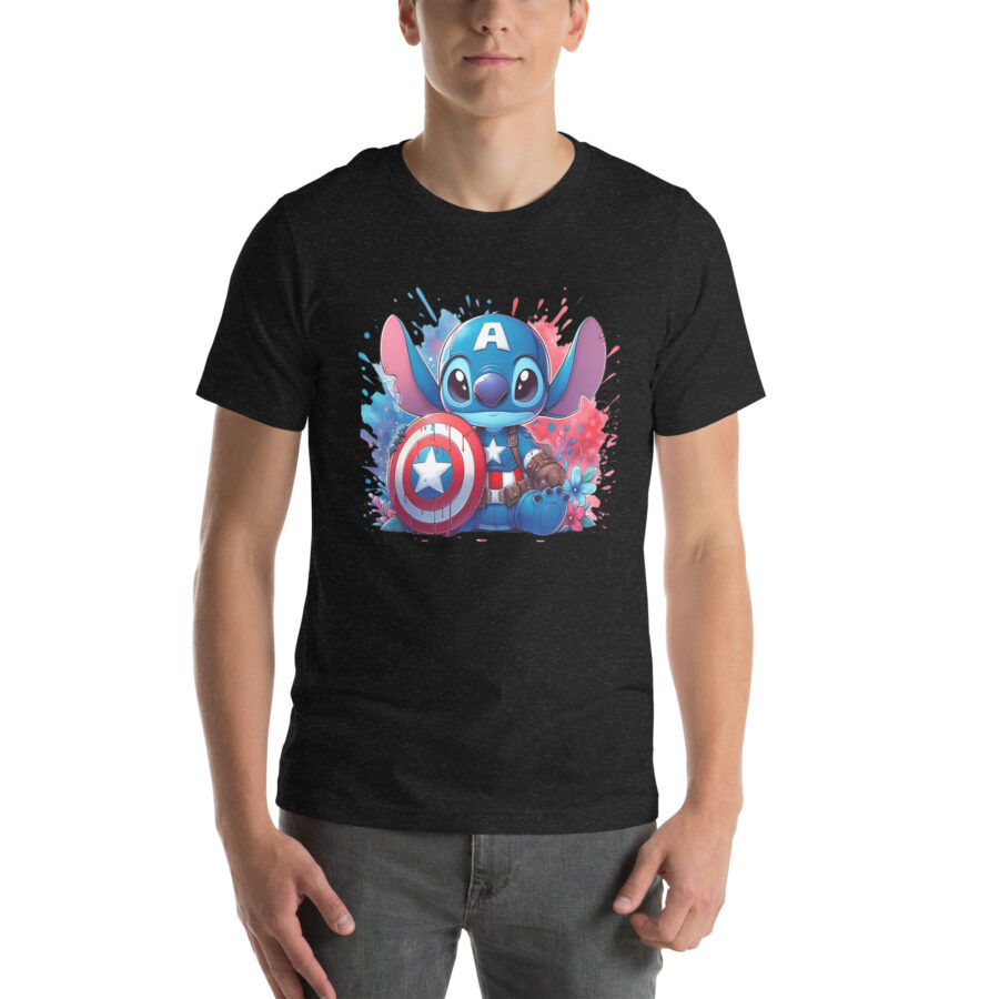 unisex staple t shirt black heather front capitan stitch
