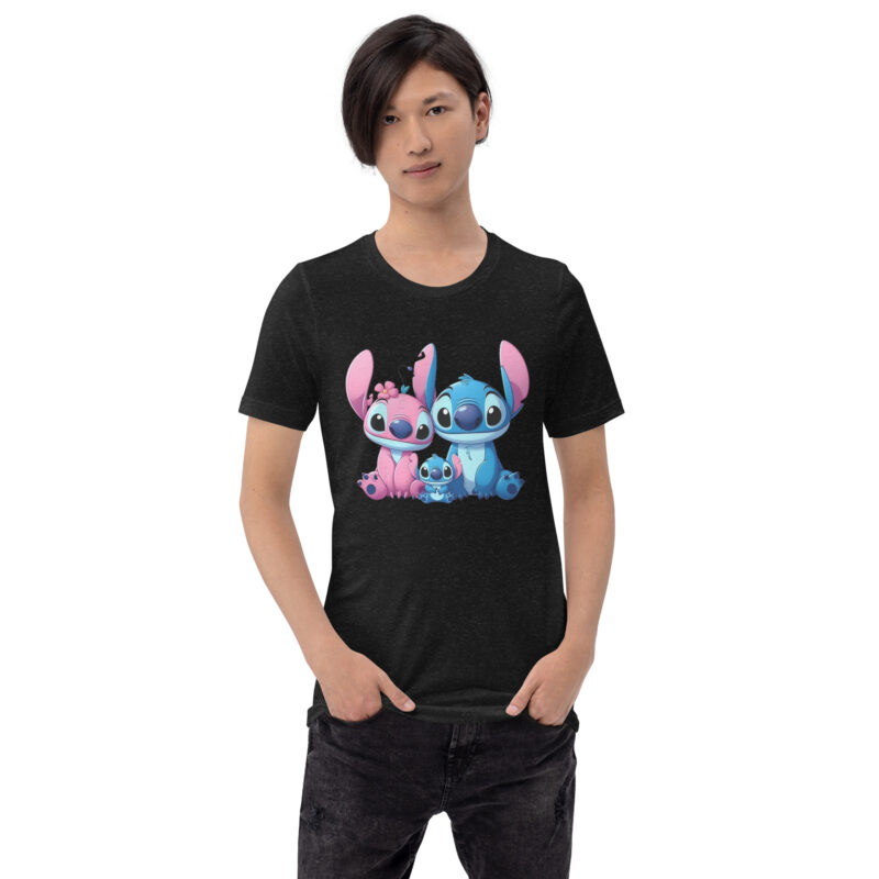unisex staple t shirt black heather front Stitch y Angela
