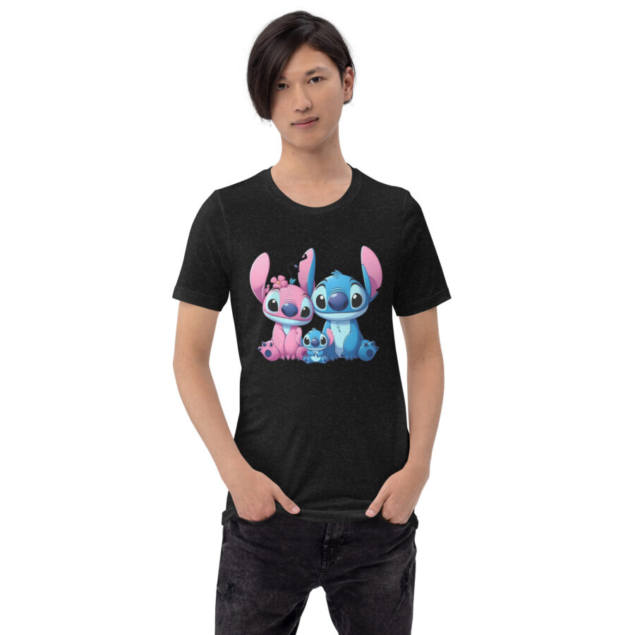 unisex staple t shirt black heather front Stitch y Angela