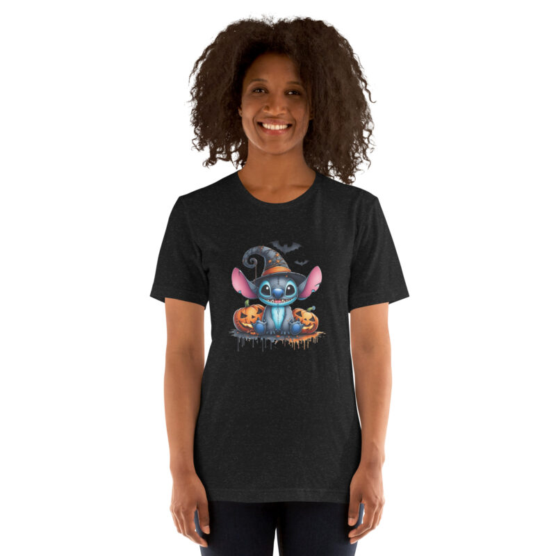 unisex staple t shirt black heather front stitch halloween