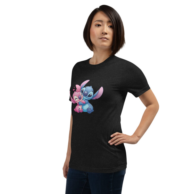 unisex staple t shirt black heather left front stitch & angela amor