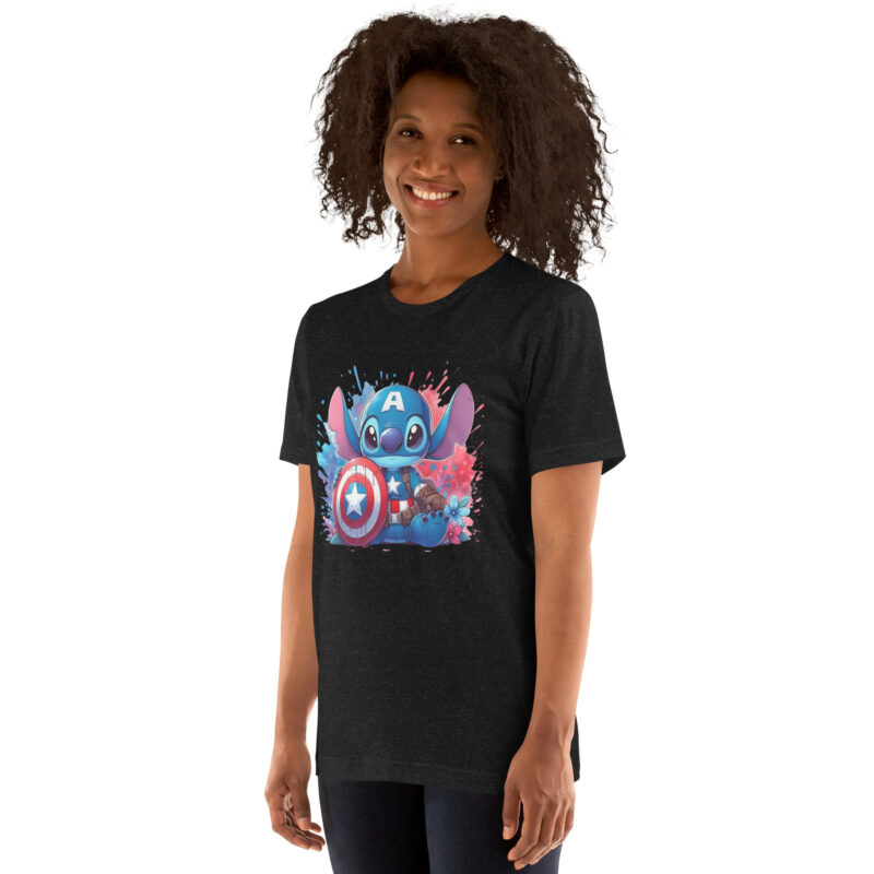 unisex staple t shirt black heather left front capitan stitch