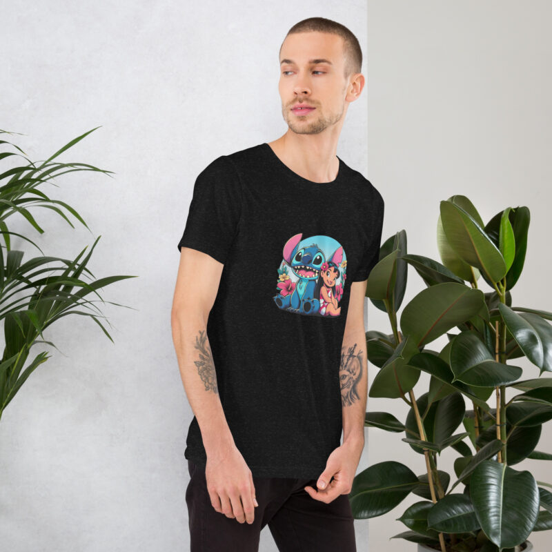 unisex staple t shirt black heather right lilo & stitch Hawai