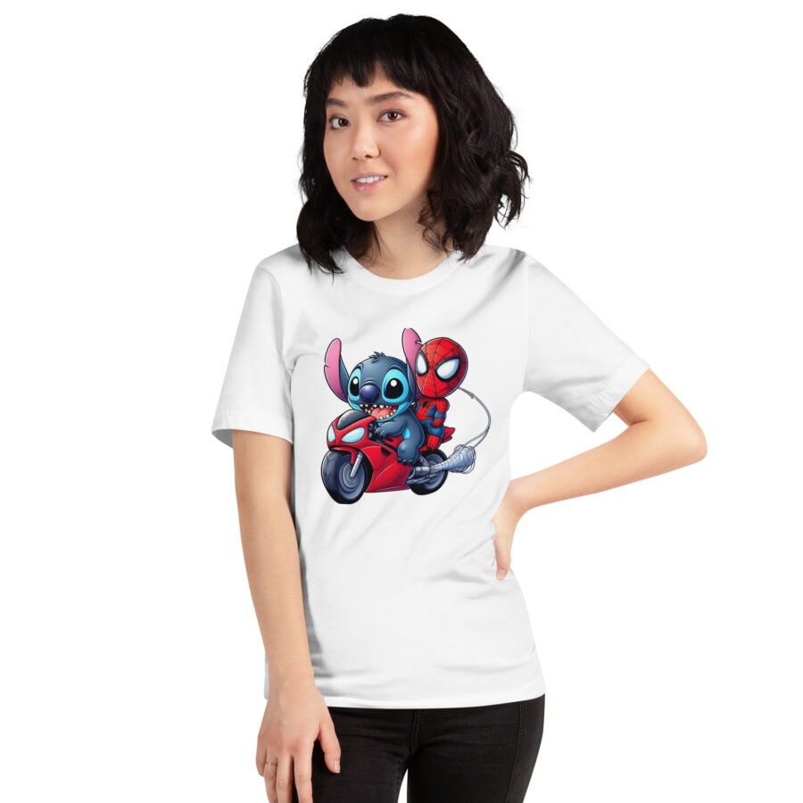 unisex staple t shirt white front stitch y spiderman