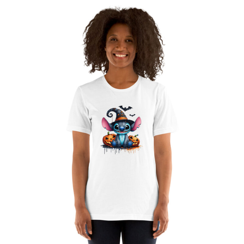unisex staple t shirt white front stitch halloween
