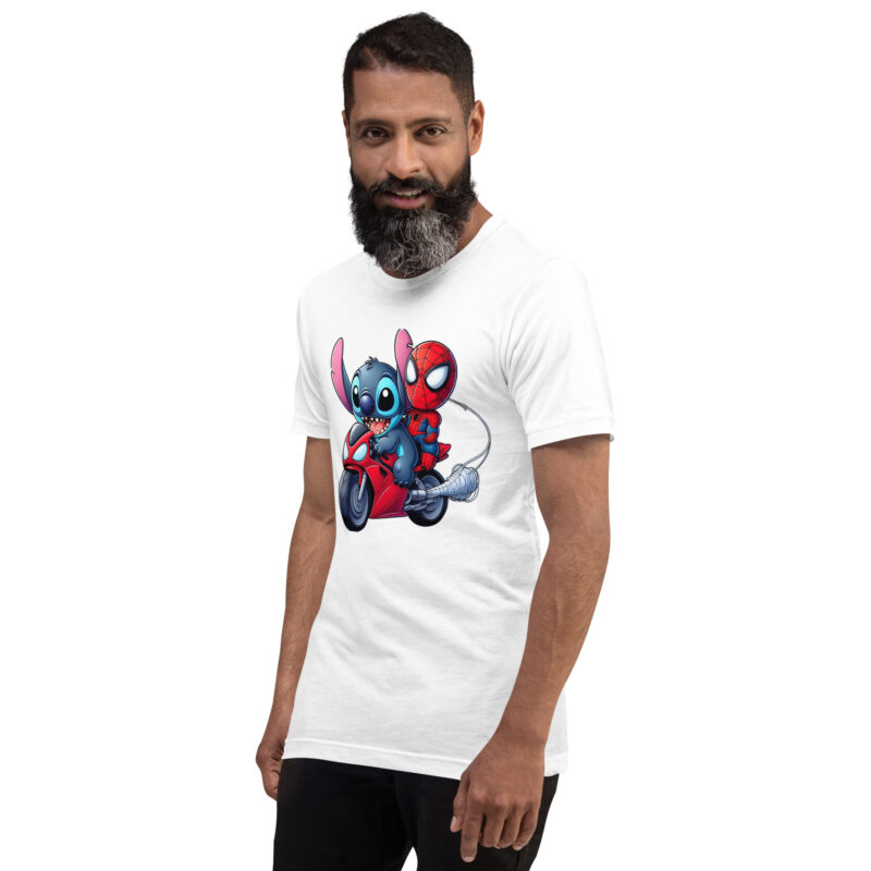 unisex staple t shirt white left front stitch y spiderman
