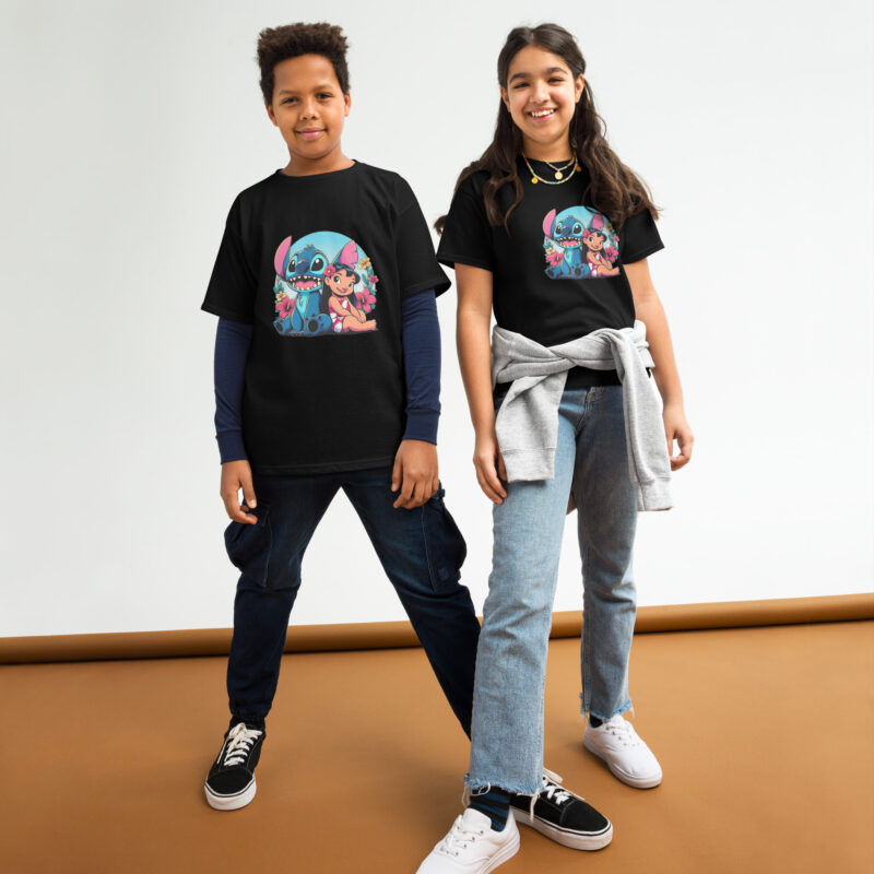 youth classic tee black front hawaii stitch y lilo