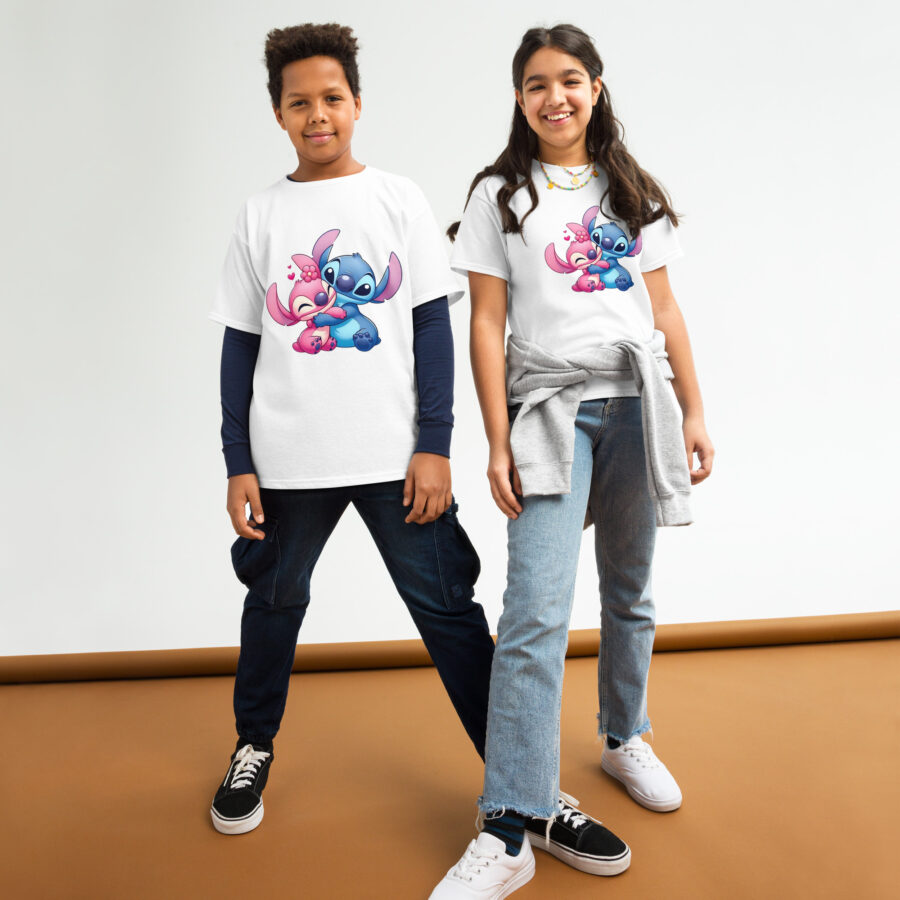 youth classic tee white front amor stitch y angela