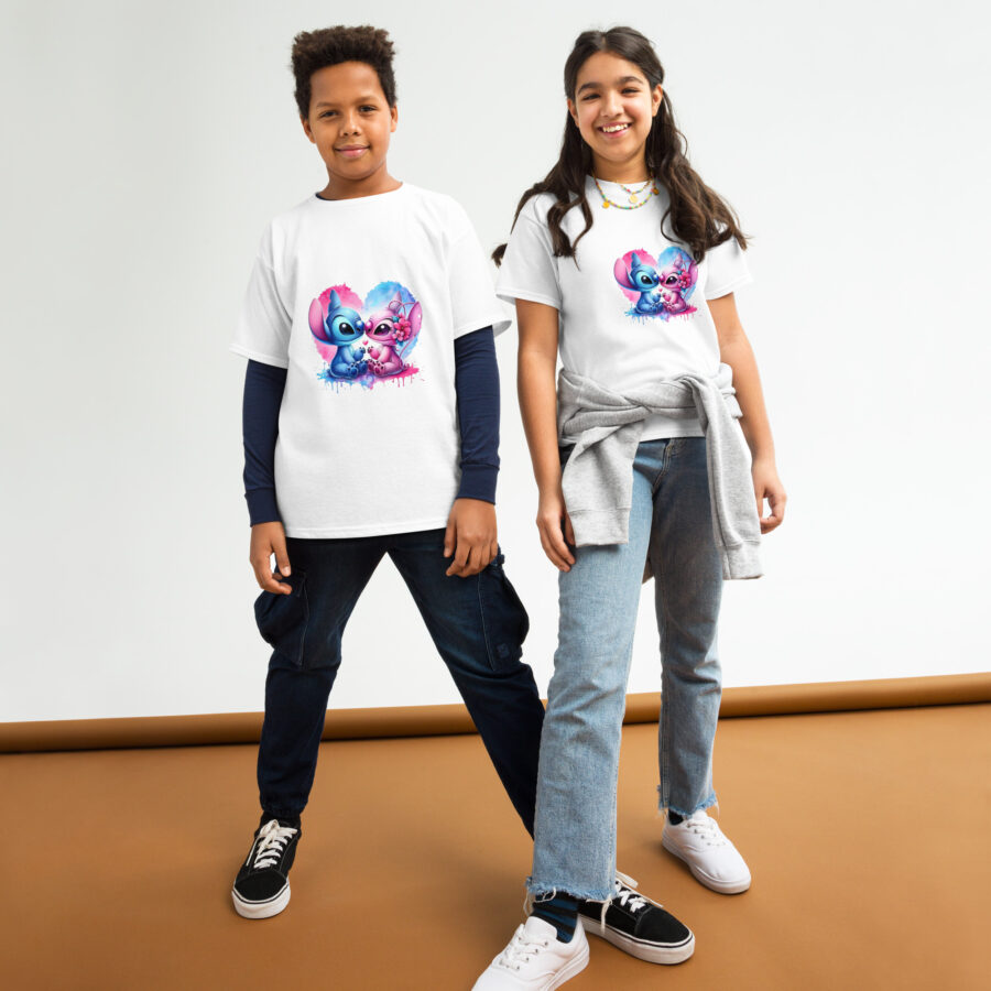 youth classic tee white front angela y stitch